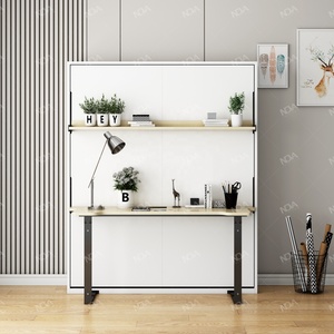 NOVA Meubles classiques en mélamine Chambre à coucher de taille Queen Size Pleine grandeur <span class=keywords><strong>Lit</strong></span> <span class=keywords><strong>mural</strong></span> <span class=keywords><strong>mural</strong></span> pliable <span class=keywords><strong>intégré</strong></span> blanc <span class=keywords><strong>avec</strong></span> <span class=keywords><strong>bureau</strong></span> - Product Image 3