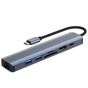 <span class=keywords><strong>USB</strong></span>-<span class=keywords><strong>C</strong></span> 7-en-1 <span class=keywords><strong>vers</strong></span> HDTV 4K/30Hz 2 USB3.0 RJ45 <span class=keywords><strong>USB</strong></span>-<span class=keywords><strong>C</strong></span> PD 100W <span class=keywords><strong>SD</strong></span>/MicroSD BYL-2303 Type <span class=keywords><strong>C</strong></span> Hub pour accessoires informatiques PC - Product Image 4