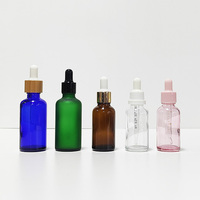 Vente flash 30ml 50ml 10ml Bouteille compte-gouttes en verre ronde carrée givrée ambre rose noire pour cosmétiques Huile capillaire