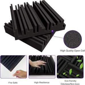 Panneau acoustique en <span class=keywords><strong>mousse</strong></span> de grande taille avec design rainuré, auto-adhésif, isolation <span class=keywords><strong>phonique</strong></span> et réduction du bruit - Product Image 2