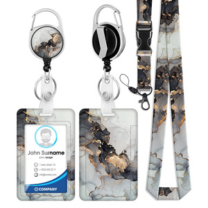 Portacredenciales de Plástico Retráctil con Clip y Cordón de Seguridad, Protector Vertical para Tarjetas, Llavero, Funda para Tarjetas de Identificación - Product Image 4