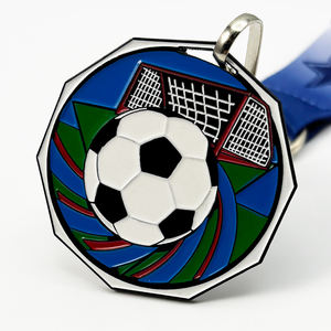 パーソナライズされた金属メダル サッカー フットボール カスタムメタルクラフト賞 スポーツ バレーボールメダル ダイキャスト シルバー ゴールドメダル - Product Image 1