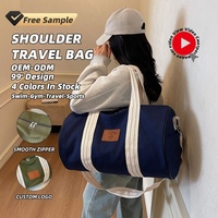 Sac à bandoulière de sport, de voyage et de gym, léger, durable, avec poignée robuste, boucle solide, fermeture éclair fluide, poche latérale, logo personnalisé