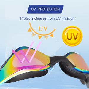 Lunettes de natation en silicone anti-buée à grand cadre personnalisées par le fabricant, lunettes de plongée en silicone transfrontalières - Product Image 3