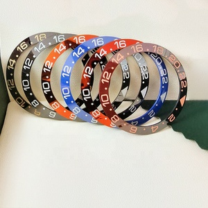 Inserto de bisel de reloj <span class=keywords><strong>ROGA</strong></span> de 38Mm GMT de cerámica con número plateado/dorado para accesorios de repuesto de reloj de 40mm - Product Image 1