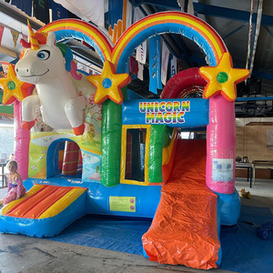 Château gonflable licorne arc-en-ciel en PVC pour l'extérieur, grand château gonflable commercial pour enfants, châteaux gonflables pour fêtes - Product Image 6
