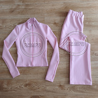 Ensemble deux pièces pour femmes avec logo personnalisé, vêtements Y2K, sweat-shirt à fermeture éclair en coton et pantalon de survêtement ample, ensembles de survêtements pour femmes, jogging, survêtements