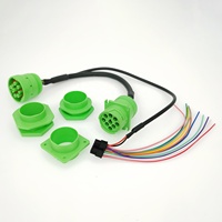 Cable Personalizado SAE J1939 Verde con Conector Deutsch de 9 Pines a Extremo Abierto |   Cable Blindado con Conector para Diagnóstico de Camiones