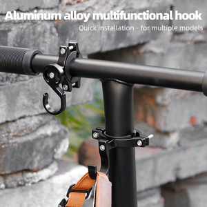 Crochet universel pour guidon de vélo, support multifonctionnel pour VTT, vélo électrique, sac de livraison, bagages, verrouillage robuste, installation facile, alliage d'aluminium - Product Image 2