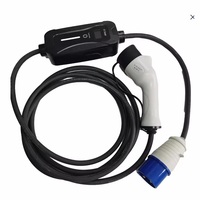 Chargeur EV portable 32A, station de recharge de véhicule à courant réglable avec adaptateur CEE EU UK, prise d'alimentation