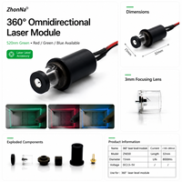 ZhonNa 360 °   Module laser vert omnidirectionnel 520nm DC 2.3-5V, accessoire de testeur de niveau, outil optique, pièces et composants d'instruments
