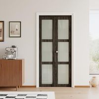 Porte intérieure SUNZION postmoderne en bois massif blanc avec panneau plat et verre dépoli pour appartement, villa, salle de bain, entrée, usage résidentiel