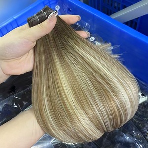 <span class=keywords><strong>Capelli</strong></span> Remy Vietnamiti per Extension a Doppia Trama, Fasci per Cucitura e Tessitura, Qualità Professionale, Tutti i Colori - Product Image 2