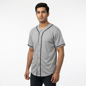 Mens Baseball Jersey Button Down Shirts Short Sleeve Hip Hop Sports Uniforms - Product Image 1