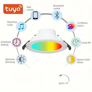 ZigBee akıllı RGBCW <span class=keywords><strong>saa</strong></span> <span class=keywords><strong>LED</strong></span> Downlight dim 90mm kesme <span class=keywords><strong>CE</strong></span> <span class=keywords><strong>SAA</strong></span> IC-4 IP44 onaylı akıllı aşağı işık wifi spot işıklar - Product Image 6