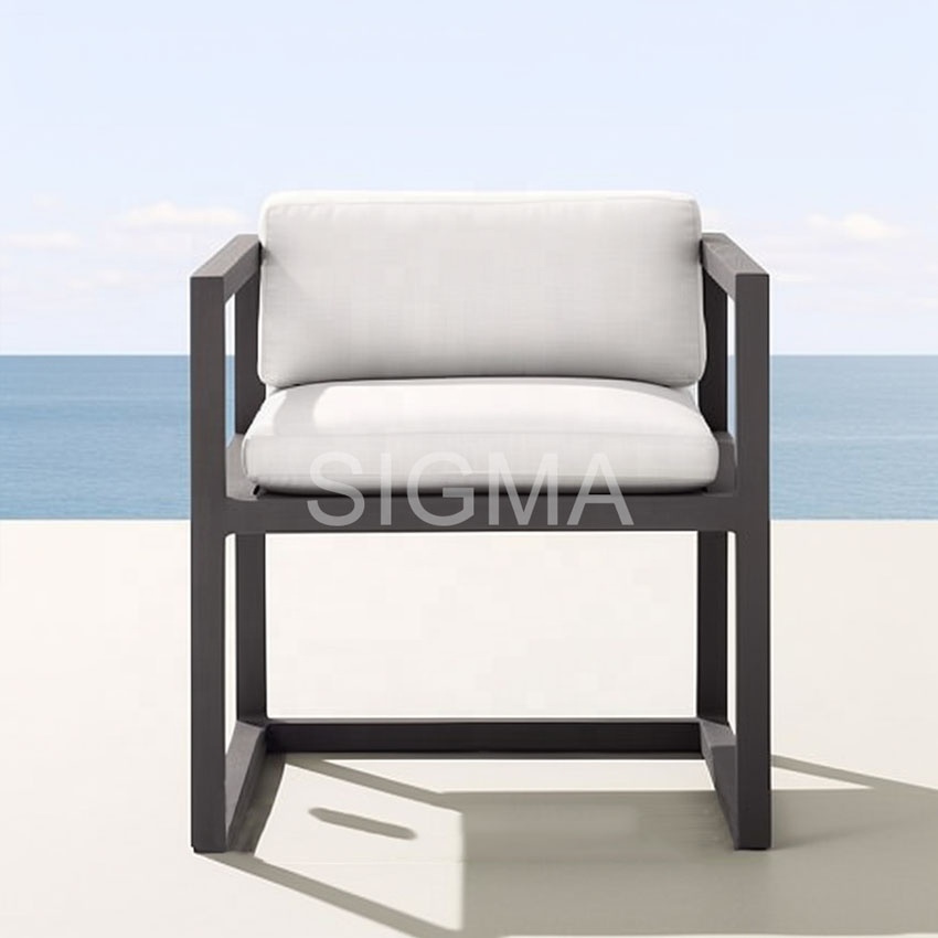Luxury modern metal outdoor furniture garden table and chair aluminum dining set