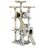 Arbre à chat Xxl de 72 "Maison de jeu amusante 5 couleurs Grand arbre à gratter pour chat Tour d'arbre à chat simple avec petite boule