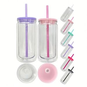 Drinkware <b>Cups</b> Double Wall 16oz Glitter Snow Globe <b>Reusable</b> Clear Plastic Drinkware <b>Cups</b> <b>with</b> <b>Lids</b> Straws for Kids - Product Image 2