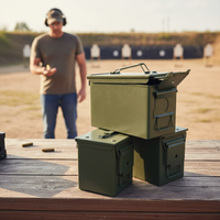 Boîtes à munitions personnalisées en mousse avec logo, couleur, M2A1 304*146*186 mm, métal vert dur, boîte à munitions tactique 50CAL