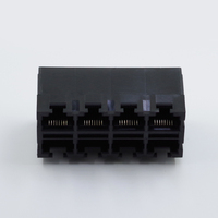 Conector de Red Ethernet Modular RJ45 8P8C de Montaje en Panel, Serie 59 de JISJACK, Sin Blindaje, de Bronce Fosforoso y Chapado en Oro