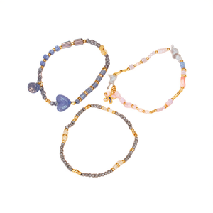 Conjunto de Pulseras de Cuentas de Moda, Acero Inoxidable 316L, Chapado en Oro PVD, Joyería Sostenible y Resistente para Mujer - Product Image 2