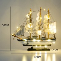 Vente chaude modèle de voilier en bois nordique décorations créatives décor à la maison de bureau