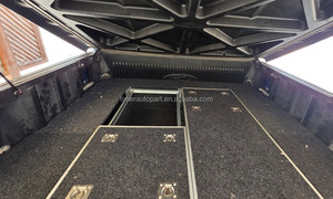 Sistema de cajones dobles para caja de camioneta <span class=keywords><strong>4x4</strong></span> todoterreno, 1380 mm de largo, superficie de alfombra, almacenamiento de carga, cajón extraíble para Ranger Hilux - Product Image 4