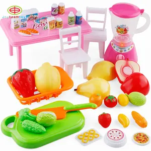 Faire semblant de couper des jouets alimentaires, jouet alimentaire de jeu de coupe 34PCS avec mini mélangeur réaliste, accessoires de fruits et légumes de simulation