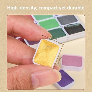 Juego de Pinturas de Acuarela Sólidas Perladas Ecológicas No Tóxicas <span class=keywords><strong>para</strong></span> Niños con 6/8 Colores Lavables <span class=keywords><strong>para</strong></span> Pintar sobre Lienzo - Product Image 2