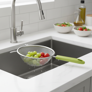 Linea di oliva 14 cm in acciaio inox colino lavello da cucina filtro con manico in acciaio inossidabile accessorio per la casa - Product Image 3