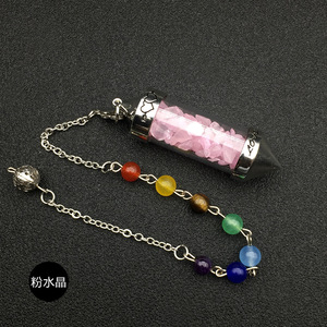 Pendule en pierre concassée de marque privée sept chakras énergie à vendre cadeau en cristal ornement cadeau - Product Image 6