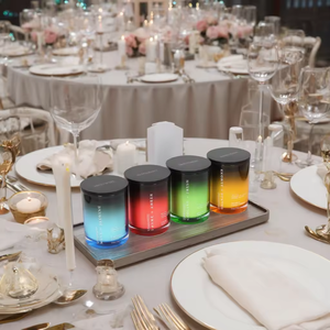 กระปุกแก้วใส่เทียนสีดำหรูหราพร้อมฝาโลหะสีโรสโกลด์ชุดของขวัญเทียนหอมเทียนถั่วเหลือง - Product Image 3