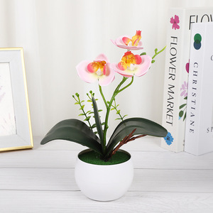 Orquídeas Phalaenopsis artificiales de Yiwu Datuo Florist, plantas decorativas en maceta de 18x24 cm para uso en interiores, hogar y oficina. - Product Image 4