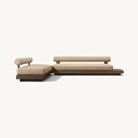 Ensemble de canapés de patio de luxe avec coussins en aluminium sectionnels mobilier de jardin extérieur canapé de jardin moderne et table à café/thé