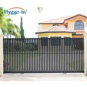 Driveway Motorize Swing Shutter Door Simple Single And Double Open Automatic Fence Gate