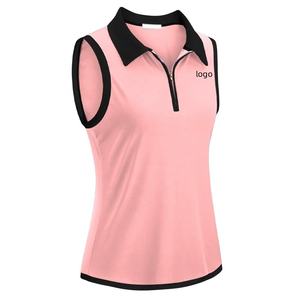 Vente en gros de débardeurs sans manches 100 coton avec logo personnalisé pour femmes sports d'été <span class=keywords><strong>golf</strong></span> polos - Product Image 2