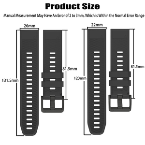 Bracelet en silicone sport 22 mm 26 mm pour Garmin <span class=keywords><strong>Fenix</strong></span> <span class=keywords><strong>5</strong></span> Plus 5x <span class=keywords><strong>Sapphire</strong></span> 6 6X 7 7X 8 8Pro Epix Pro 970 965, bracelet de montre à libération rapide - Product Image 6