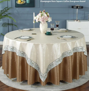 Belle <span class=keywords><strong>nappe</strong></span> tissée en polyester 100% personnalisation privée couvertures de <span class=keywords><strong>table</strong></span> ronde multifonctionnelles - Product Image 4
