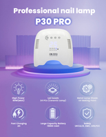 Nouvelle Lampe à Ongles Professionnelle Sans Fil Rechargeable 80W Haute Puissance P30PRO pour Usage Domestique, Vente en Gros OEM/ODM 2026