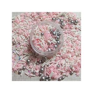 Confetti di argilla natalizia rosa fiocco di neve bianco rosa argento colori argilla fette miste granelli di melma - Product Image 5