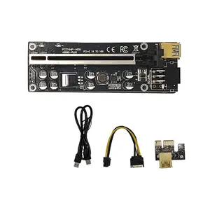 VER009S Plus PCIE Riser Card 009s PCI-E PCI Express Adaptateur Molex 6Pin SATA USB 3.0 Câble 1X à 16X Prolongateur