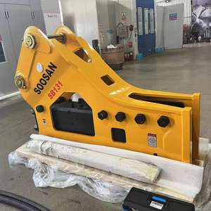 SOOSAN SB131 brise-roche hydraulique de type latéral pouvant être fixé aux excavatrices avec tuyaux ciseaux boîte à outils cylindre d'azote - Product Image 2