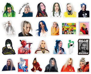 50 Pezzi Adesivi Billie Eilish, Cantante e Star della Musica, Serie Bad Guy, per Ragazze, Valigie, Bottiglie, Laptop, Skateboard, Graffiti - Product Image 5