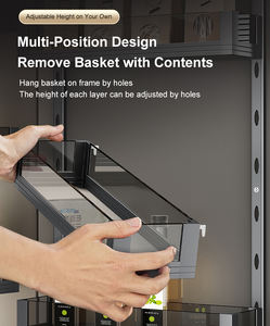 HNOSS Supports à plusieurs niveaux Grand panier de garde-manger en verre Armoires de cuisine Garde-manger coulissant - Product Image 6