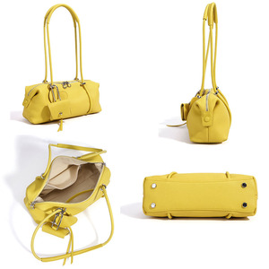 Sac à main <span class=keywords><strong>en</strong></span> cuir <span class=keywords><strong>de</strong></span> vachette véritable grande capacité, <span class=keywords><strong>l</strong></span>éger, avec quincaillerie <span class=keywords><strong>argent</strong></span>ée, double fermeture éclair, pour femme, idéal pour le travail et les loisirs - Product Image 3
