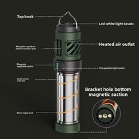 Lampe de camping multifonctionnelle anti-moustiques d'extérieur, rechargeable Type-C, longue autonomie, lumière d'ambiance LED, support triangulaire