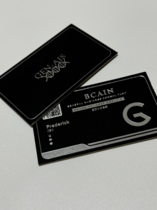 Carte de visite personnalisée noire feuille d'argent bord en relief logo <span class=keywords><strong>tampon</strong></span> à chaud papier coton conception libre pour entreprise visite carte nominative - Product Image 6