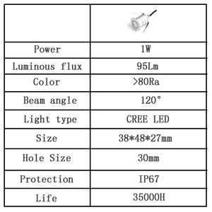 Đèn Led Gắn Tường 1W Đèn Cầu Thang Led Âm Tường Đèn Bậc Thang Tròn IP67 Chống Nước Đèn LED Góc Cầu Thang 1W DC12-24V Interio - Product Image 4