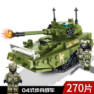 บล็อกตัวต่อพลาสติก ABS ใช้ร่วมกันได้กับของเล่นประกอบรถถังเพื่อการศึกษาสำหรับเด็กผู้ชาย - รถรบขนาดเล็ก - Product Image 6