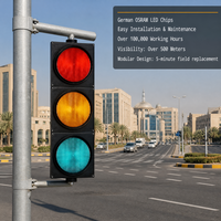 Feu de signalisation routière LED ITS pour véhicule, en aluminium, avec boîtier PC, IP65, 200 mm, 300 mm, 12 pouces, avec affichage numérique du compte à rebours
